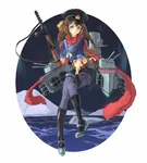 anime cannon destroyer gun kantai_collection mecha_musume peaked_cap ppsh-41 ship shipgirl soviet_navy submachine_gun tashkent telnyashka war weapon world_war_ii // 1079x1200 // 217KB