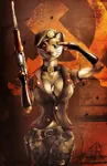 anthro beret furry gun hammer_and_sickle handgun kalashnikov pistol rifle uniform weapon weasel // 792x1224 // 1.3MB