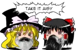 aisy anime beard black_hair blonde_hair friedrich_engels hakurei_reimu hat karl_marx kirisame_marisa meta:transparent_background touhou // 1024x673 // 475KB