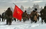 flag meta:photo red_army red_flag russian_text soldier soviet_union uniform // 2560x1600 // 1.1MB