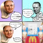 1:1_aspect_ratio boris_yeltsin josip_broz_tito mcdonalds mikhail_gorbachev revisionism russia russian_federation soviet_union titoism traitor yugoslavia // 800x800 // 967KB