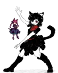 artist:transient_durkha black_hair catgirl character:alunya meta:animated meta:gif orin red_eyes rin_kaenbyou site:leftypol touhou transparent_backgroundanime // 1108x1400 // 884KB