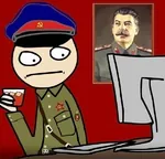 computer drink hammer_and_sickle joseph_stalin nkvd peaked_cap reaction_image soviet_union uniform // 604x578 // 61KB