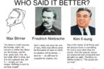 egoism existentialism friedrich_nietzsche god juche kim_il_sung korea_dpr max_stirner quote quotes // 500x333 // 156KB