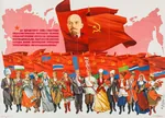 friendship internationalism poster russian_text soviet_union vladimir_lenin // 2048x1471 // 1006KB