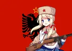 albania anime blonde_hair blue_eyes gun hoxhaism ppsh-41 submachine_gun ushanka weapon // 1200x857 // 120KB