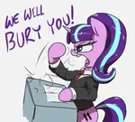 anthro khruschev my_little_pony parody pony speech starlight_glimmer // 1500x1350 // 527KB