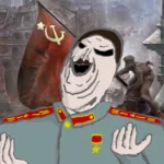 1945 1:1_aspect_ratio berlin fascism flag germany joseph_stalin laugh meta:highres nazi nazi_germany reichstag soviet_union victory // 2048x2048 // 4.4MB