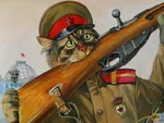 anthro artist:alexander_zavaly bite cat feline gun hammer_and_sickle medal mosin-nagant red_star rifle weapon // 800x600 // 59KB