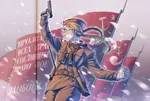 anime banner binoculars charge flag glasses gun hammer_and_sickle handgun pistol red_flag soldier soviet_union tokarev tt-33 uniform war weapon world_war_ii // 985x663 // 172KB