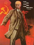 donald_trump hammer_and_sickle poster propaganda red_star united_states vladimir_lenin // 636x838 // 753KB