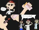 alt_right blonde_hair brave_new_world brown_hair cap comic conservatism drawing free_thought freethinkers freethought glasses hat hypocrisy pill_bottle red_hair red_hat red_pill redpilled republican_party screwball soma speech_bubble sun_glasses // 1242x960 // 182KB