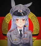 anime flag german_democratic_republic germany nationale_volksarmee peaked_cap peko uniform // 1151x1300 // 638KB