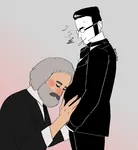 anarchism egoism glasses karl_marx marxism max_stirner yaoi // 2149x2344 // 449KB