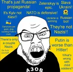 azov_battalion glasses liberalism nazi russia sanctions soyjak ukraine vladimir_putin war wojak // 1099x1084 // 143KB