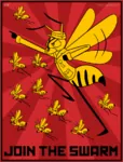 anthro insect poster propaganda wasp // 700x925 // 286KB