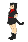 black_hair catgirl character:alunya goddess meta:transparent_background scarf site:leftypol // 680x1026 // 111KB