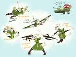 aircraft airplane anime anthro armored_fighting_vehicle artist:hideki_kaneda bear bomb borzoi canine dog furry il-2 ilyushin is-2 japanese_text joseph_stalin machine_gun meta:highres moustache red_star rocket rs-82 scar soviet_air_forces soviet_union star strike_aircraft tank war weapon world_war_ii // 1767x1335 // 185KB