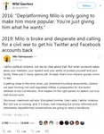 censorship constitution deplatforming free_speech hypocrisy meta:screencap milo_yiannopoulos site:facebook site:twitter tweet violence // 583x747 // 159KB