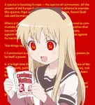 anime blonde_hair book communist_manifesto hammer_and_sickle marxism reading // 870x960 // 92KB