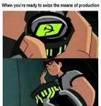 ben_10 brown_hair cartoon green_eyes hammer_and_sickle means_of_production omnitrix seize // 760x800 // 348KB