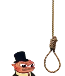 apurky apustaja bourgeoisie capitalism hanging hat meta:transparent_background pepe porky suicide // 1389x1611 // 874KB