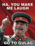 gulag joseph_stalin laugh meta:lowres peaked_cap point prison reaction_image soviet_union // 300x400 // 27KB