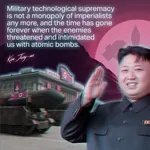 juche juchewave kim kim_jong_un korea korea_dpr laborwave meta:highres nuclear quote vaporwave // 2045x2048 // 297KB