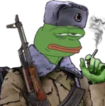 cigarette gun kalashnikov meta:lowres meta:transparent_background pepe reaction_image red_star rifle soviet_union ushanka // 414x419 // 255KB