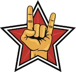 hand_sign red_star rock_symbol star symbol // 612x582 // 49KB