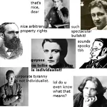 1:1_aspect_ratio albert_camus anarchism ayn_rand benjamin_tucker capitalism egoism emma_goldman glasses guy_debord individualism libertarianism max_stirner objectivism oscar_wilde property rené_viénet situationism // 600x600 // 68KB