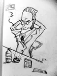 anarchism bottle cigarette egoism glasses max_stirner meta:sketch milk smoking // 498x666 // 77KB