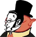 anarchism bourgeoisie capitalism egoism glasses hat mask max_stirner meta:transparent_background porky spooks // 500x514 // 77KB