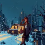 anime cyberpunk female future pixel_art red_hair retrofuturism russian_text soviet_union ushanka // 1920x1920 // 523KB