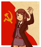 anime female hammer_and_sickle kagari_atsuko little_witch_academia red_eyes soviet_union witch // 700x800 // 970KB