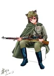 animal_ears anime art badge catgirl female gun hammer_and_sickle red_star rifle soviet_union uniform weapon // 2480x3508 // 245KB