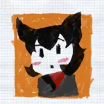 black_hair blush catgirl character:alunya meta:1:1_aspect_ratio meta:highres scarf sketchbook // 1832x1832 // 2.7MB