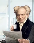 arthur_schopenhauer drink german_idealism meta:lowres newspaper philosophy reaction_image reading // 300x375 // 38KB