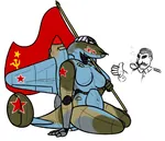 aeromorph aircraft airplane anthro bomber flag hammer_and_sickle joseph_stalin living_machine pe-2 petlyakov pipe red_flag red_star smoking soviet_air_forces soviet_union star thumbs_up war world_war_ii // 992x850 // 370KB