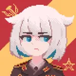 anime cyberpunk female future militsiya pixel_art retrofuturism soviet_union white_hair // 1500x1500 // 218KB