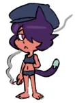 artist:ppdppl catgirl character:anarchism_catgirl character:political_ideology_catgirls cigarette hat nicola_nishimura smoking // 413x563 // 39KB