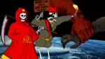 anarchism earth hammer_and_sickle marxism planet scythe skeleton skull torch world // 854x480 // 435KB