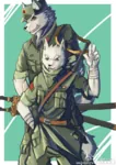 anime anthro canine furry gun red_star rifle star sword swords weapon wofl // 690x976 // 944KB