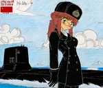 anime brown_hair glasses green_eyes hammer_and_sickle red_star soviet_navy soviet_union ssbn star submarine typhoon_class_submarine ushanka // 727x618 // 408KB