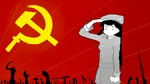 hammer_and_sickle komi_shouko red_background salute star uniform // 2400x1350 // 513KB