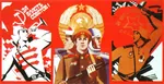 hammer_and_sickle peaked_cap poster propaganda red_army red_star soldier soviet_navy soviet_union star // 1600x821 // 212KB