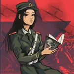 1:1_aspect_ratio anime book hat marxism meta:highres reading red_star star uniform // 2048x2048 // 320KB
