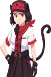 artist:catgirl_drawfriend black_hair black_star catgirl character:alunya gloves hat meta:transparent_background red_eyes scarf site:leftypol star // 700x1049 // 377KB