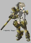 anime armored_fighting_vehicle cannon glasses mecha_musume t-80 t-80um1 tank // 800x1123 // 460KB