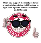 antisemitism conspiracy donald_trump fascism glasses irony jew maga nazi picardia racism site:pol site:4chan swastika united_states when zionism zionist_regime // 1000x1050 // 431KB